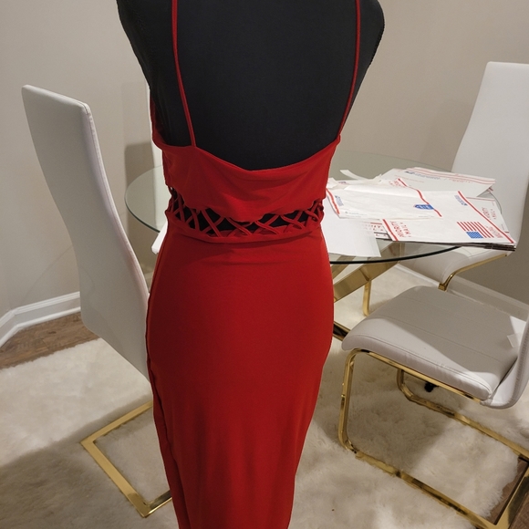 Red Spaghetti Strip Midi - Picture 4 of 4
